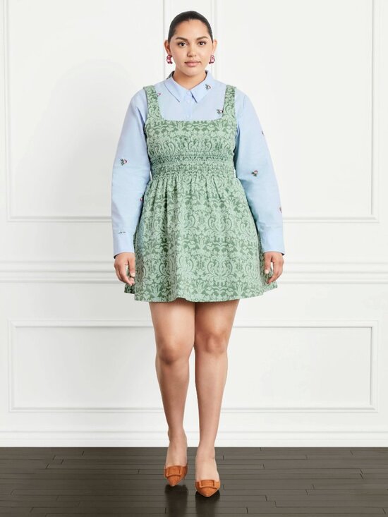 Hill House Cher Dress Jacquard Green XS | Nap Dress Style | Retail $150 - Picture 5 of 9